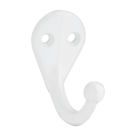 NATIONAL HARDWARE Sgl Cloth Hook White35Lb N248-377